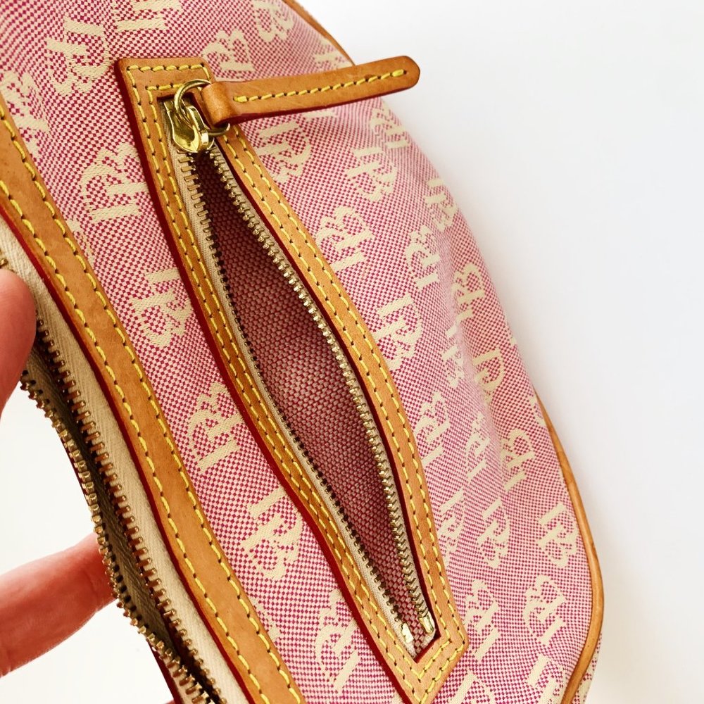 Dooney & Bourke Y2K Vintage Canvas Leather Trim Pink Monogram Bag Adjustable - Picture 12 of 12